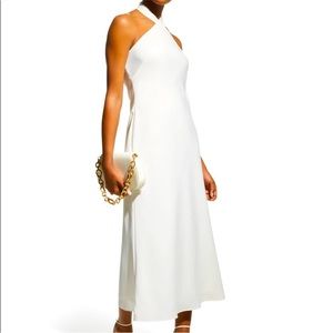 Aidan by Aidan Mattox Bias Cut Midi Halter Dress, 2